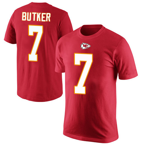 Men Kansas City Chiefs #7 Butker Harrison Red Rush Pride Name and Number T-Shirt->kansas city chiefs->NFL Jersey